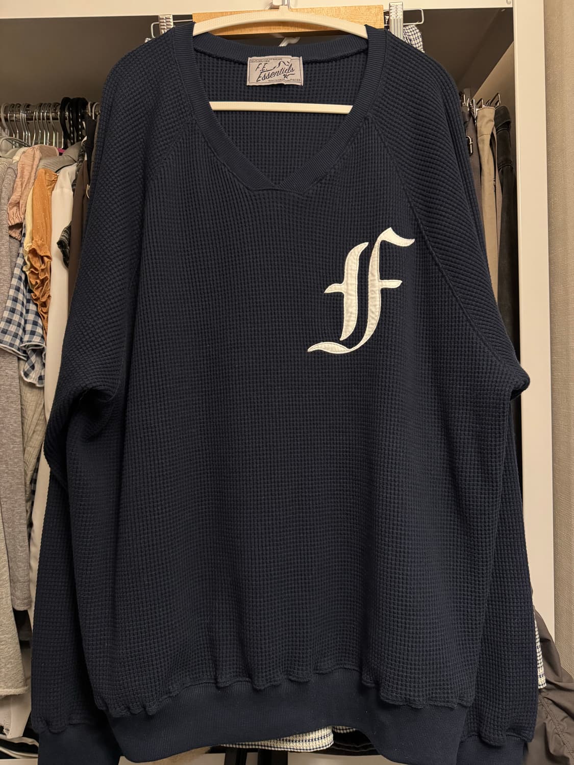 샵페어리 와플 박시 맨투맨 네이비 상품이미지8