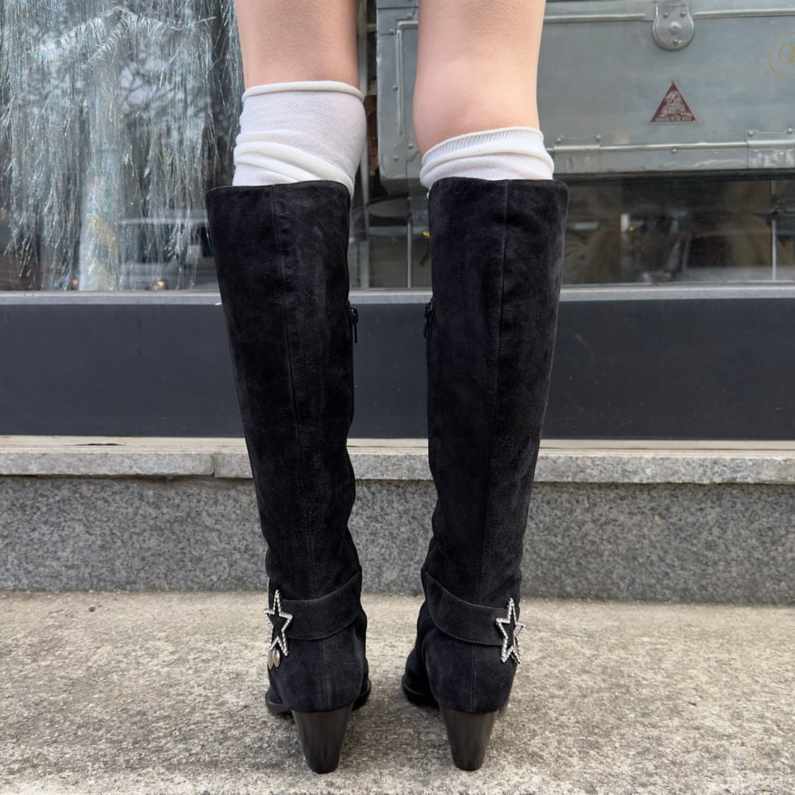 00s ORO 스웨이드 블링 버클 롱 웨스턴 부츠 상품이미지9