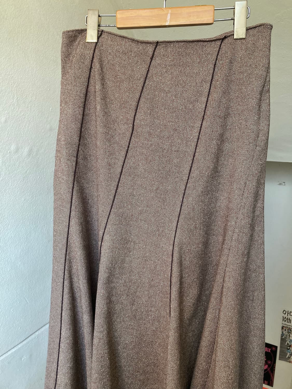 울 사선 컷팅 플레어 스커트 상품이미지6