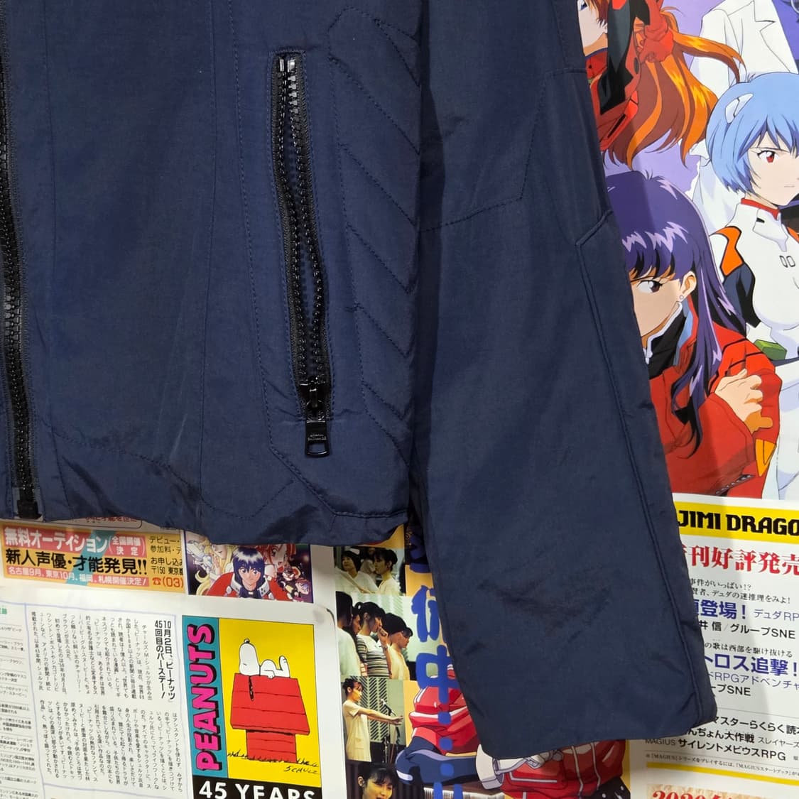 아르마니 익스체인지 네이비 패디드 바이커 무드 자켓 상품이미지4