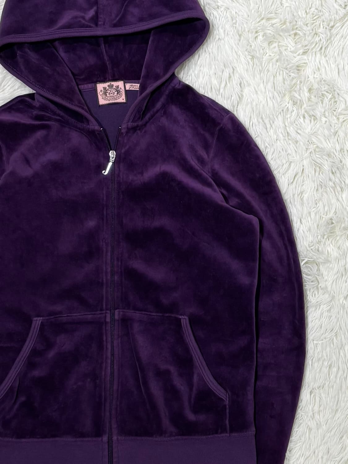 쥬시꾸뛰르 퍼플 벨벳 후드집업 상품이미지5