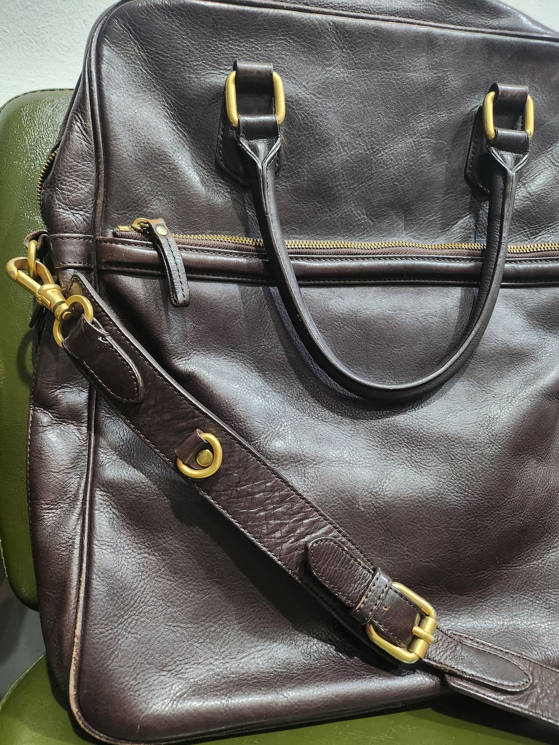 타임 브라운 가죽 서류 가방 상품이미지3