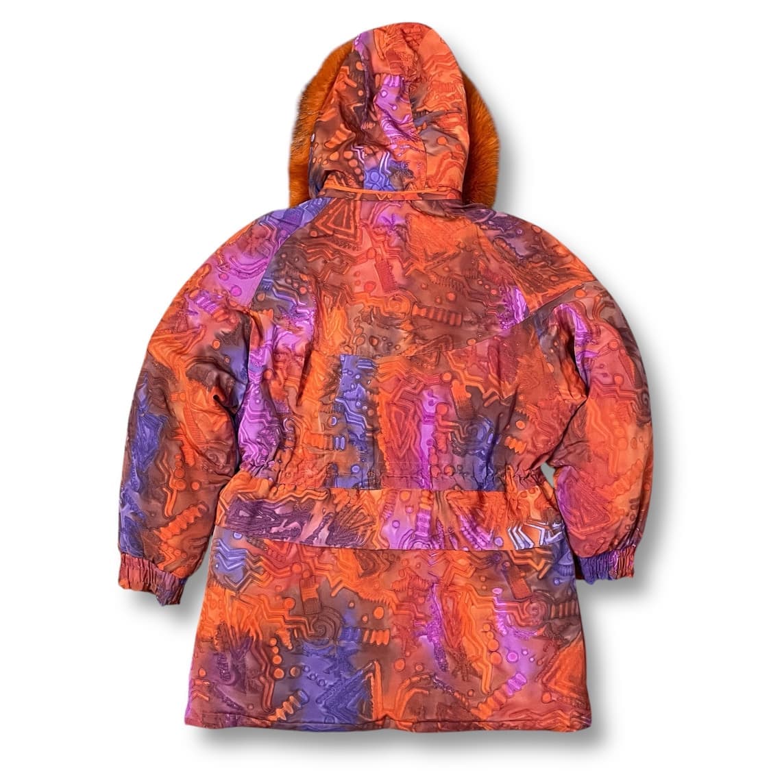 아디다스 오렌지퍼플 패턴 구스다운 후드퍼 야상 패딩 점퍼 90 상품이미지2