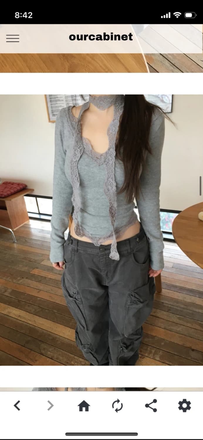아워캐비넷 레이스 스카프 티  상품이미지1