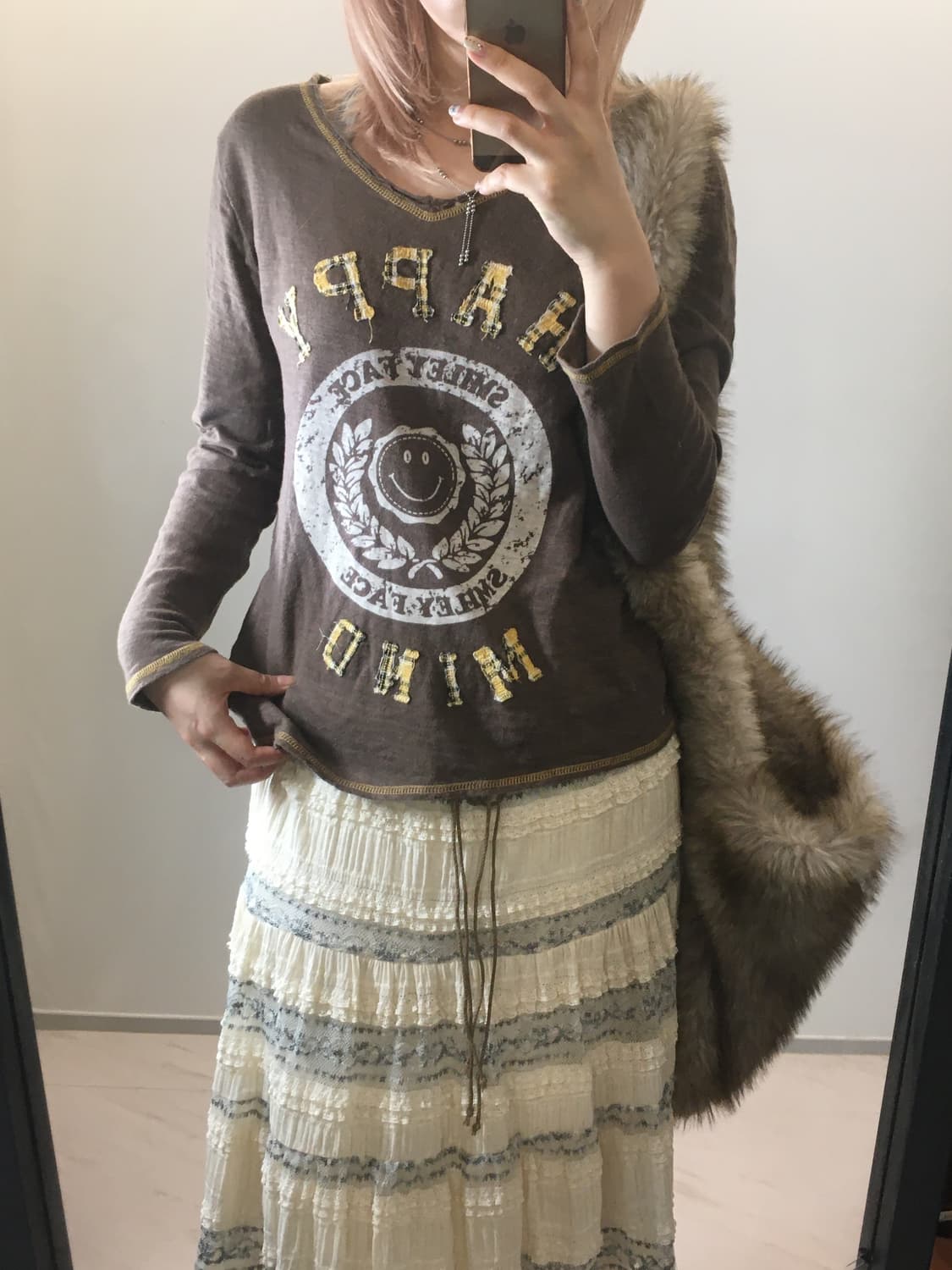jpn vintage brown nerd patch t shirt 상품이미지4