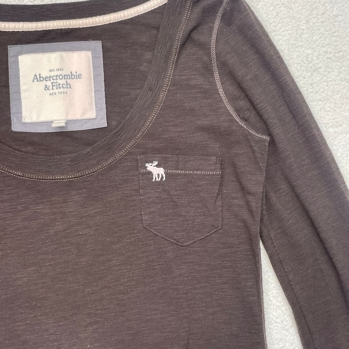 ABERCROMBIE & FITCH 여성용 U넥 롱슬리브 S 상품이미지2