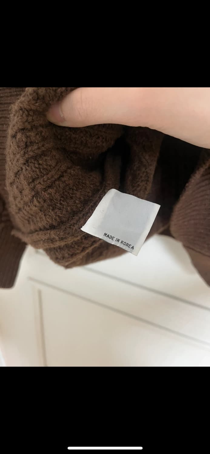 Mabling 케이블 브이넥 꽈배기 울 니트 브라운 마블링 상품이미지8