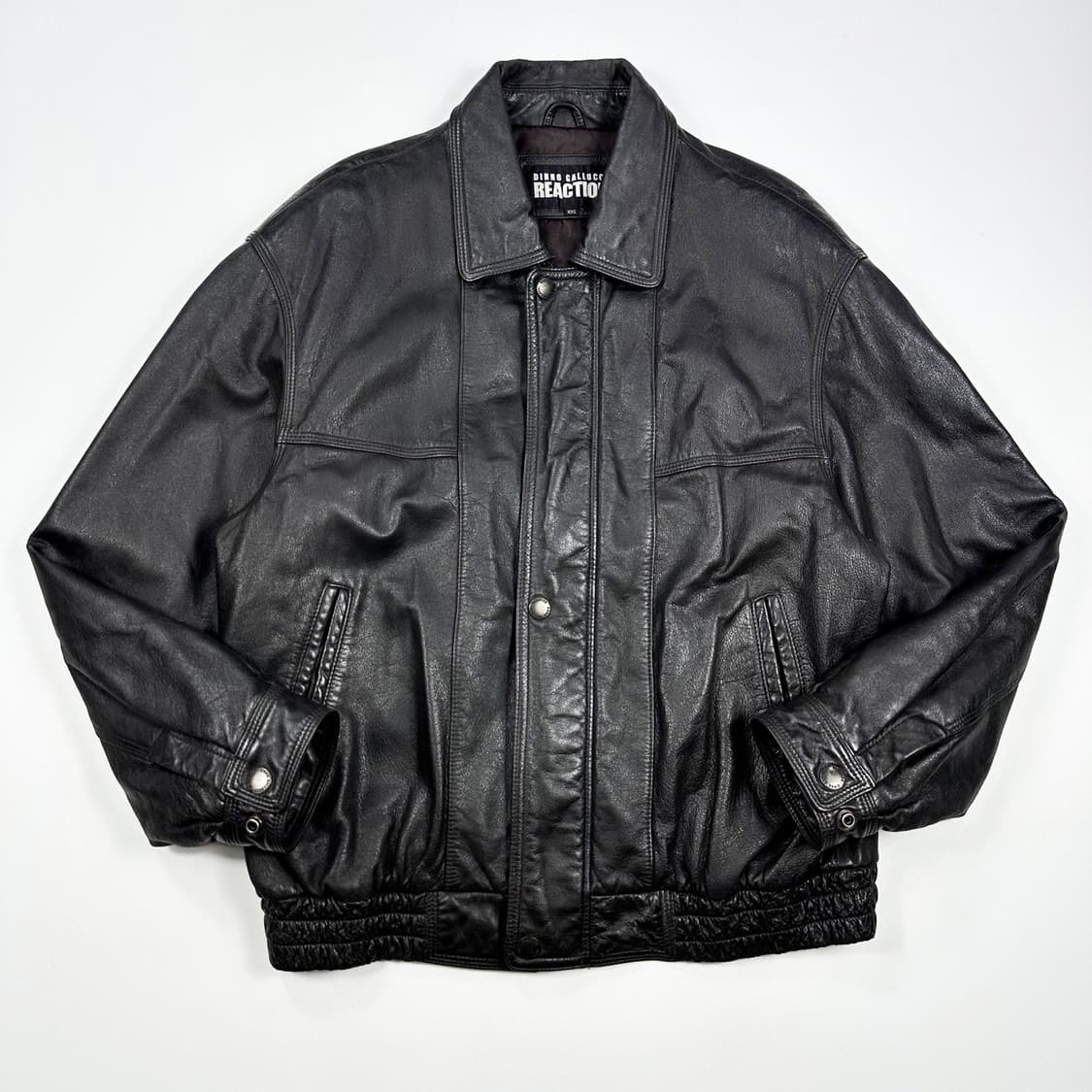 VTG 빈티지 소가죽 블랙 블루종 가죽자켓 (XL) 상품이미지2