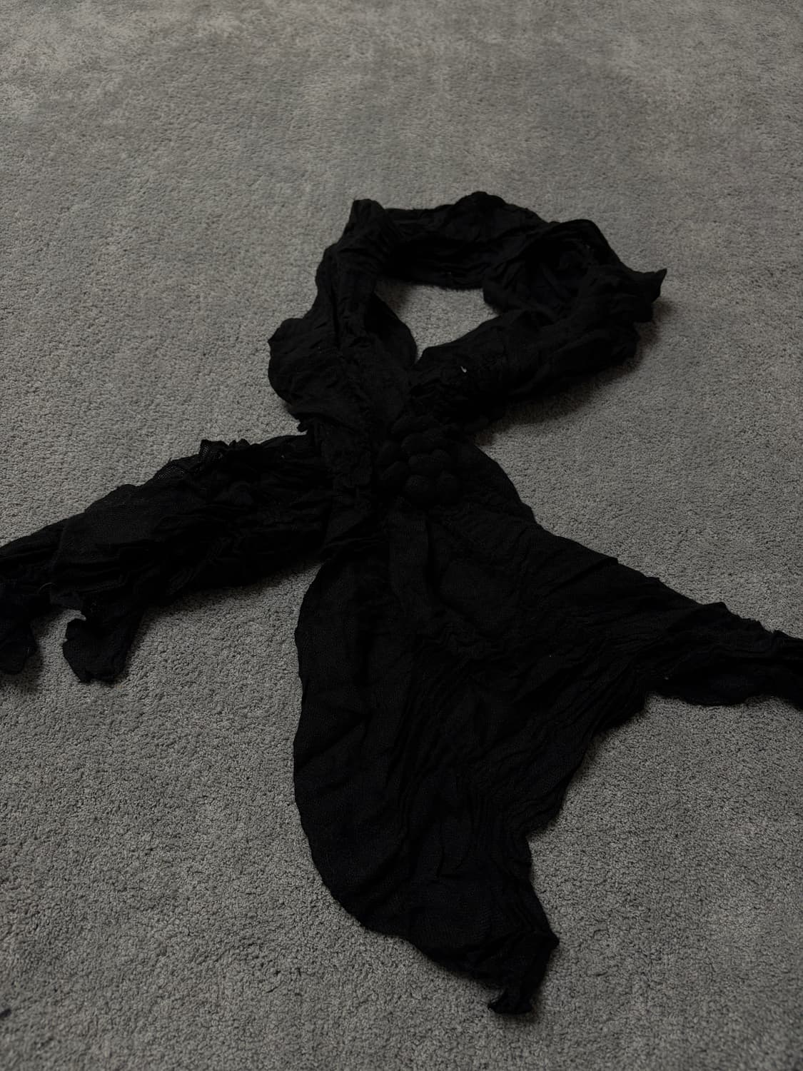 Vintage v-kei punk mood black scarf 상품이미지3