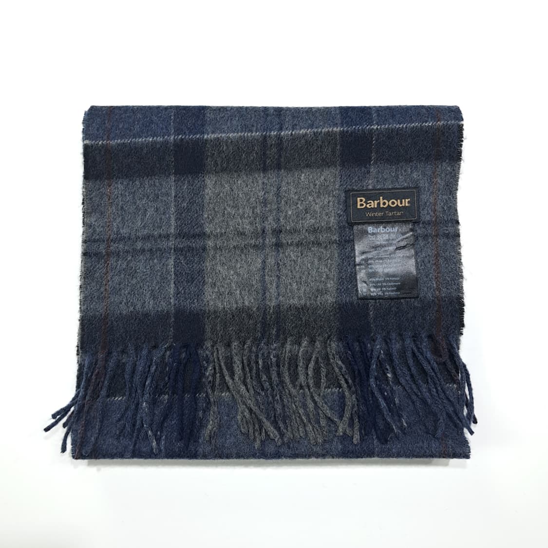 MX517 바버 스코틀랜드판 램스울캐시미어 네이비 머플러 목도리 상품이미지6
