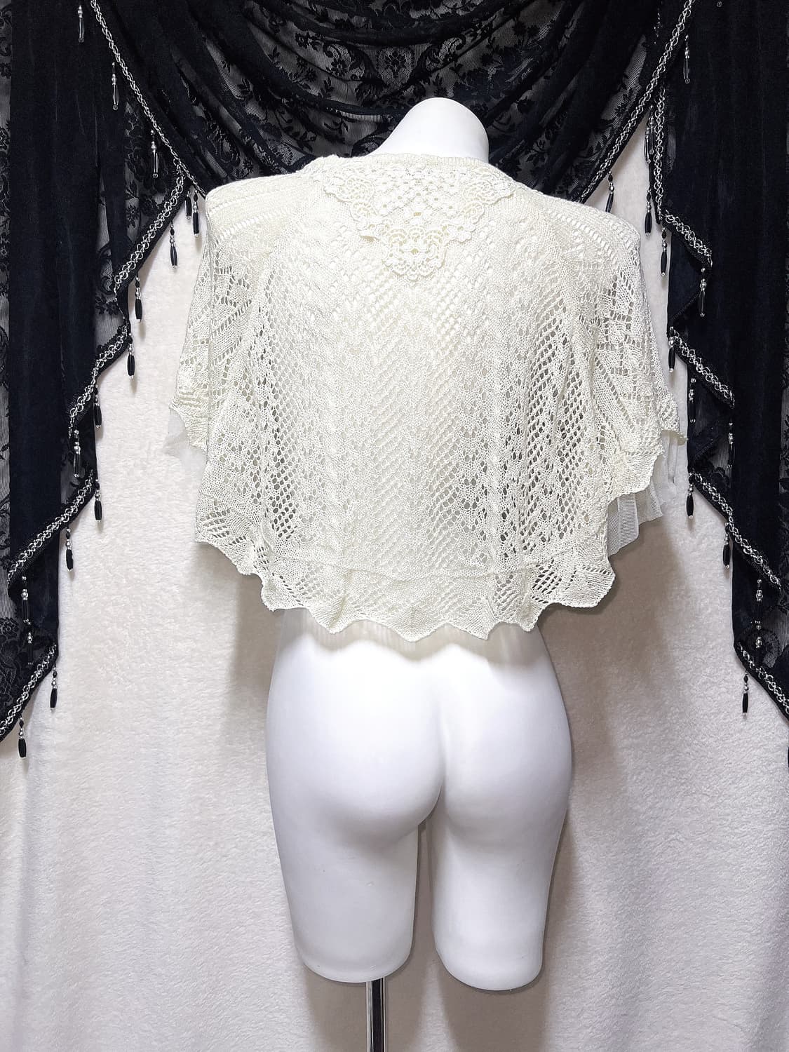 엑시즈팜 레이스 숄케이프 판쵸 볼레로 라떼갸루 로맨틱 로걀 핀터 모리걸 상품이미지7