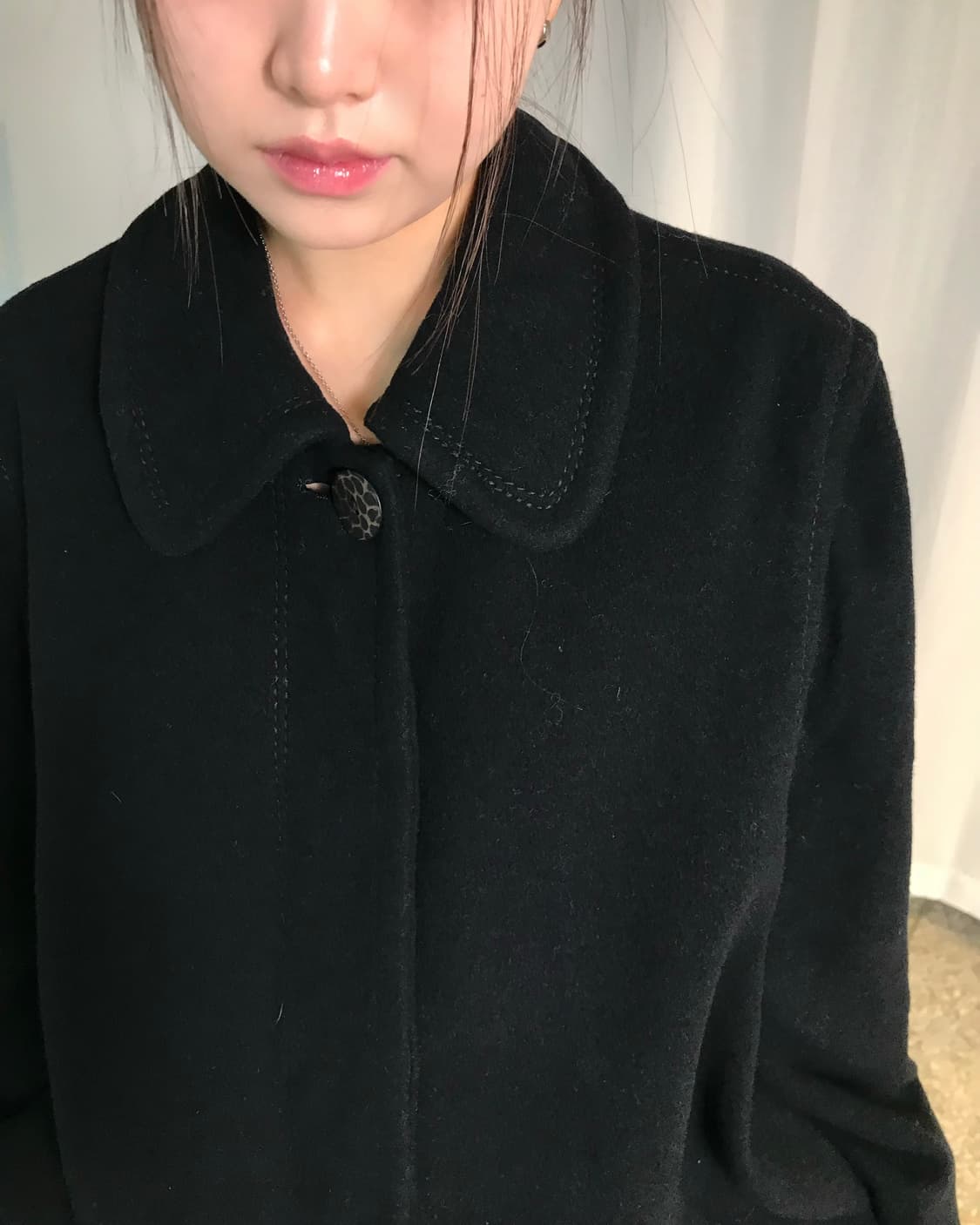 스티치 디테일 블랙 코트 상품이미지6