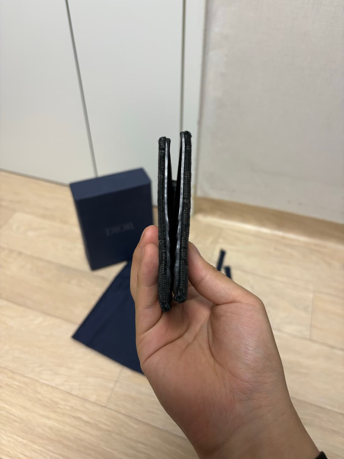 (26ss) 디올 오블리크 반지갑 블랙 상품이미지7