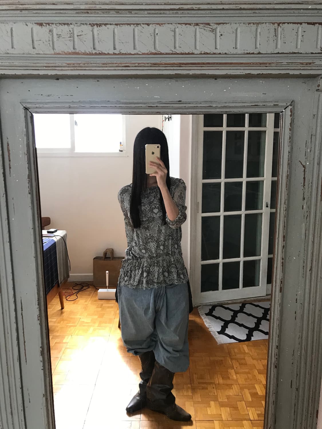 vintage pattern top 상품이미지1