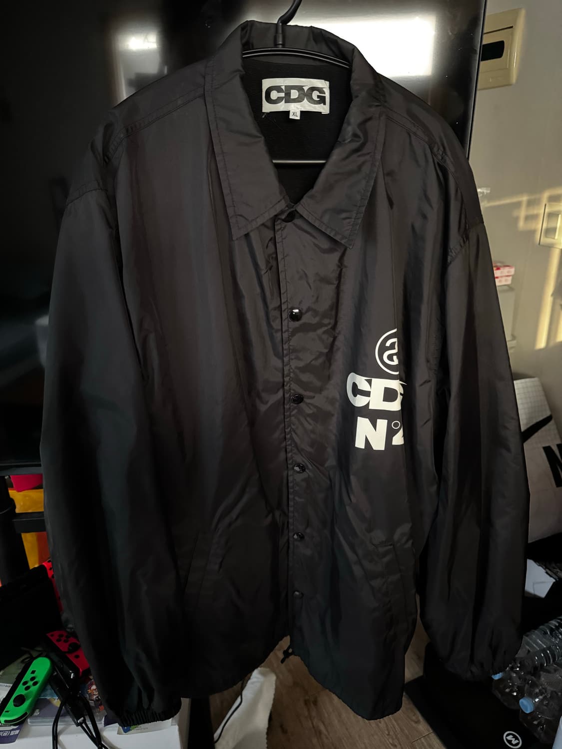 스투시 x CDG 코치 자켓 블랙 XL 상품이미지1