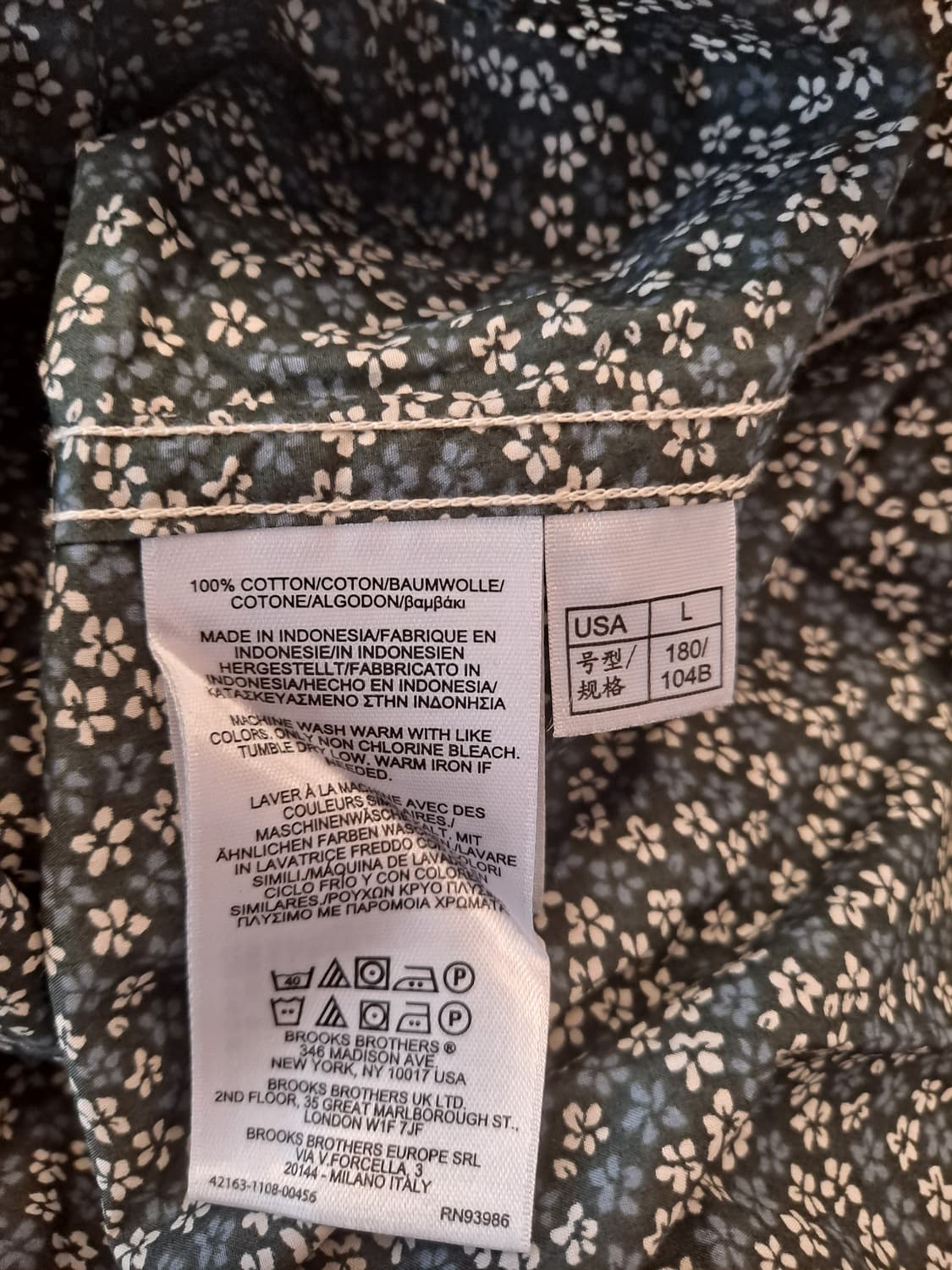 브룩스브라더스 레드플리스 플라워패턴셔츠 L  상품이미지5