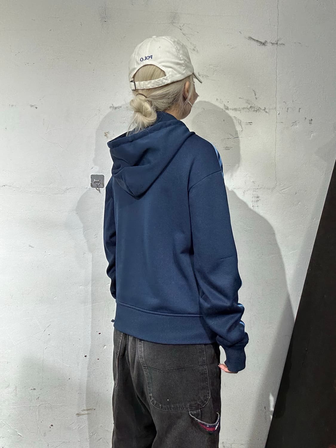 아디다스 네이비 블루 삼선 후드집업 100 상품이미지3