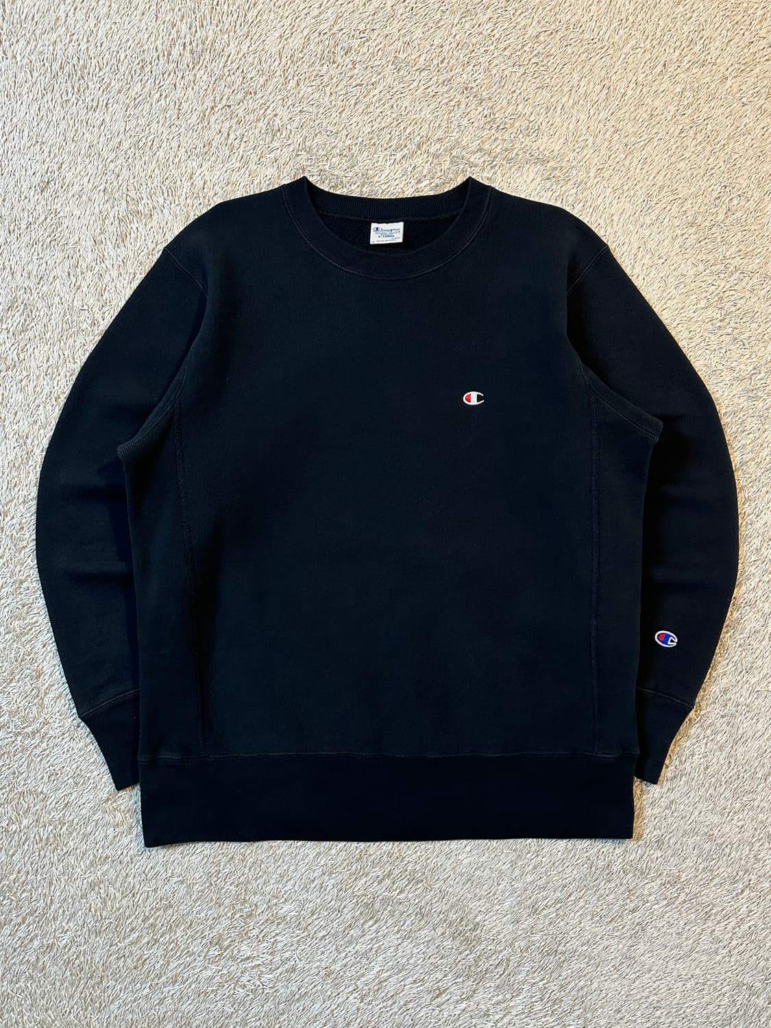 매장판) 챔피온 CHAMPION 리버스위브 맨투맨 블랙 상품이미지1