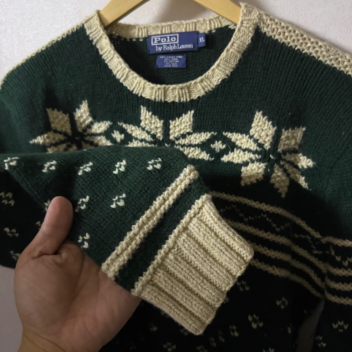 폴로 랄프로렌 눈꽃 빈티지 노르딕 두툼 니트 XL (100정도) 상품이미지9