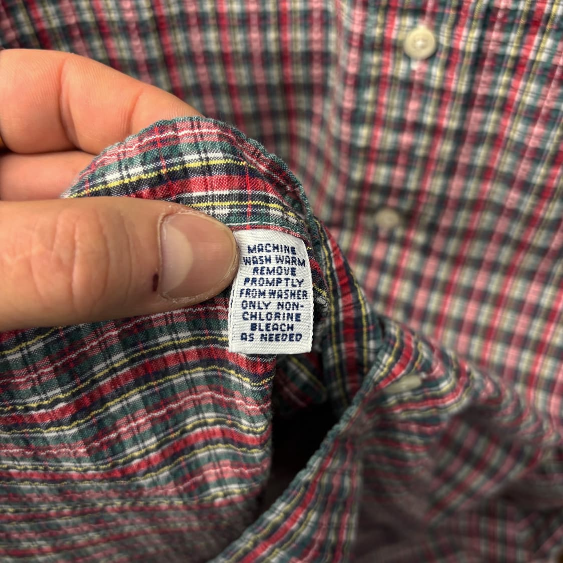 90s 폴로 랄프로렌 마이크로 타탄 체크 시어서커 버튼다운셔츠 N744 상품이미지7