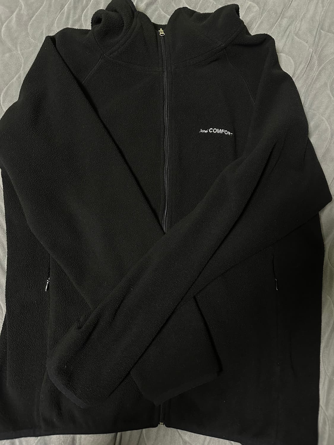 지초이컴포트 24-006 플리스 집업후디 블랙 3 상품이미지1