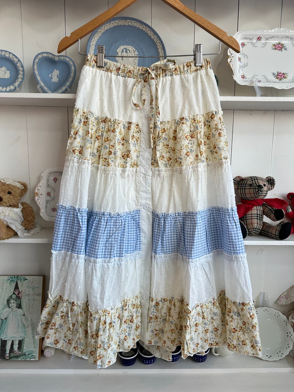 패치워크 롱 스커트 상품이미지1