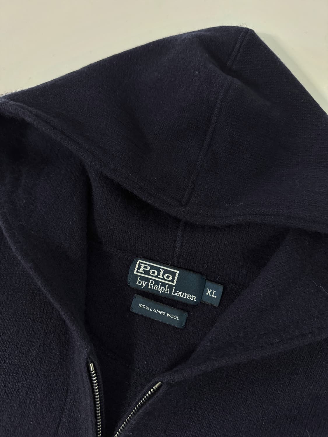 폴로 랄프로렌 00‘s 루즈핏 램스울 네이비 투웨이 니트 후드집업 상품이미지4