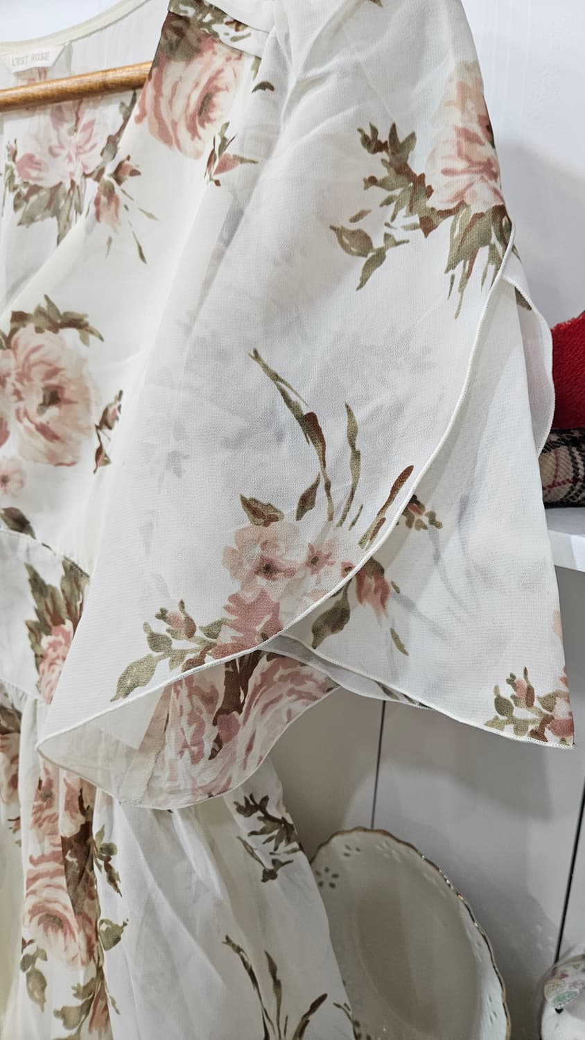 (LEST ROSE) 로즈 플라워 쉬폰튜닉 블라우스 상품이미지3