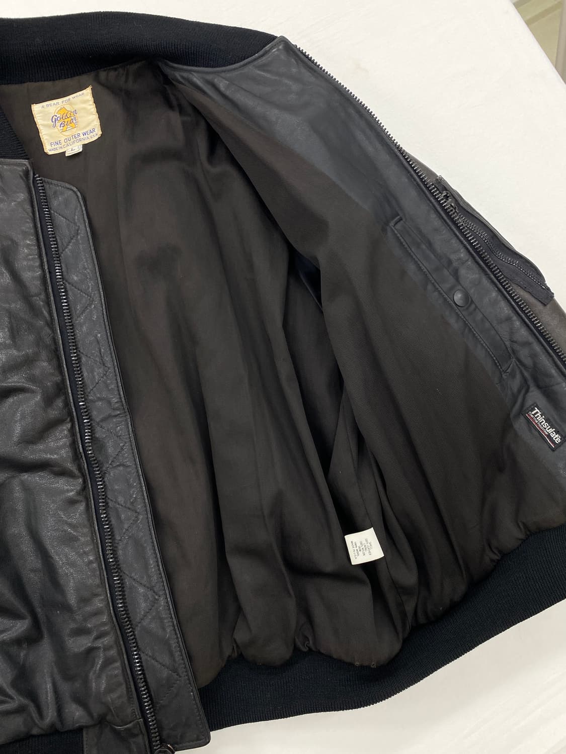 80‘s 골든베어 레더 Ma-1 자켓 상품이미지8