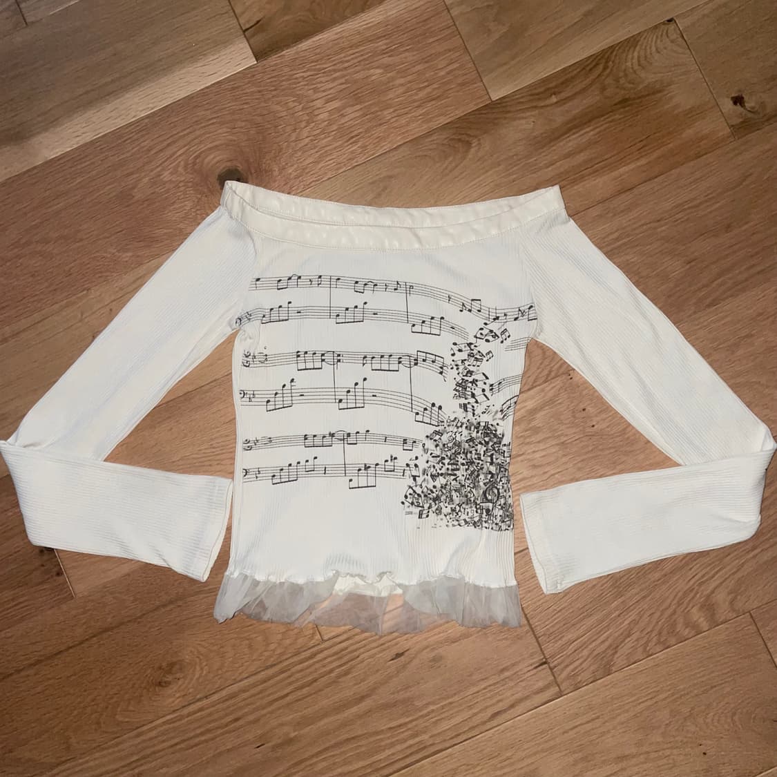 빈티지 음표 니트 오프숄더 상품이미지2