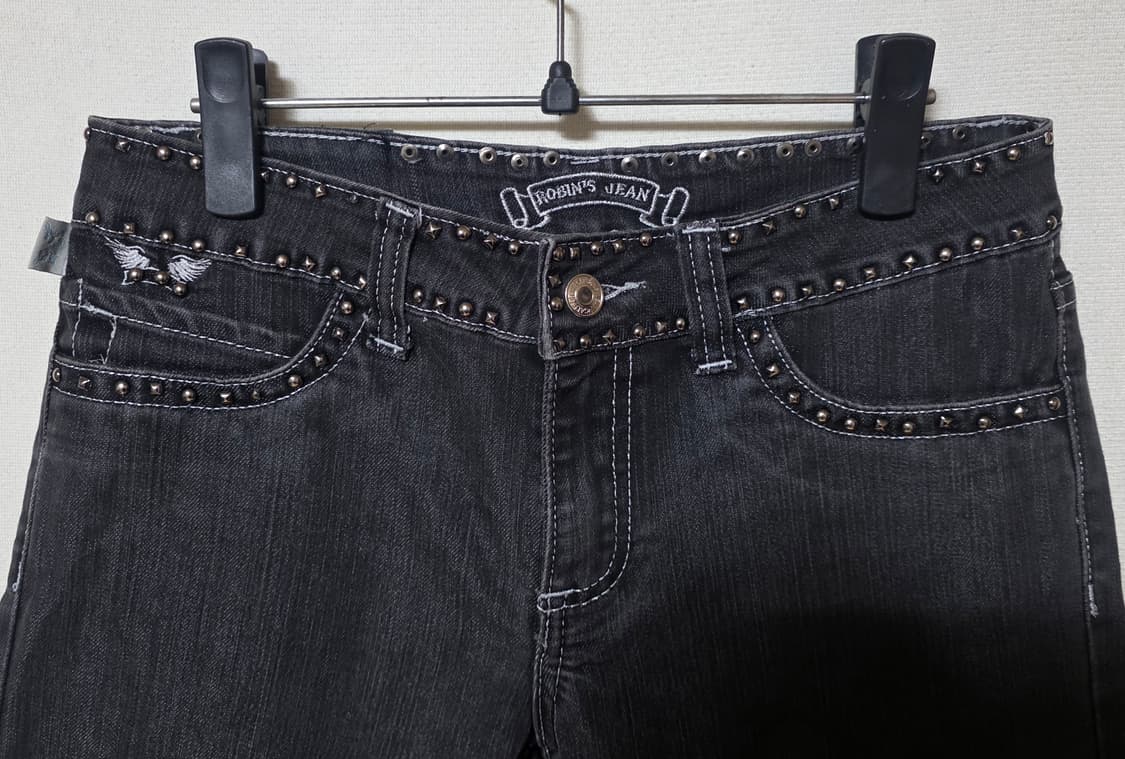 [S급/희귀] 로빈스진 실버 윙 스터드 로우라이즈 데님 (은사 자수) 상품이미지5