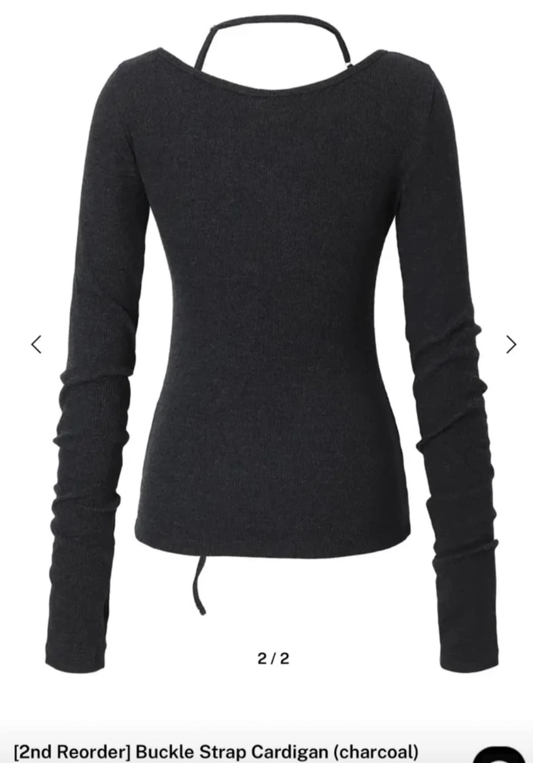 이네기 버클 스트랩 가디건 차콜 상품이미지2