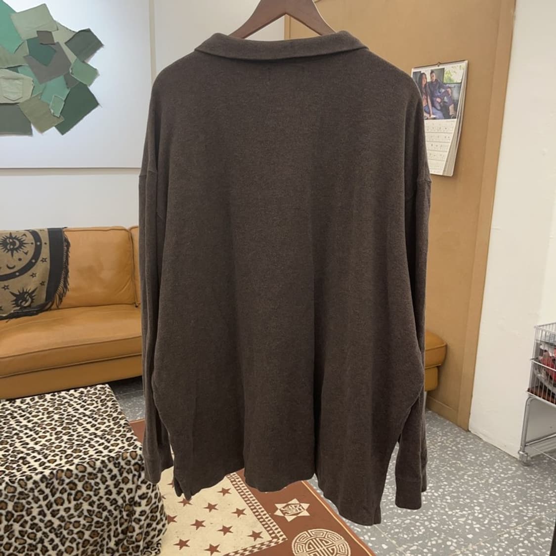 폴로 랄프로렌 초코브라운 오버핏 반집업 니트 3XL C09290 상품이미지4