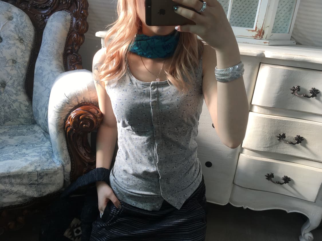 jpn vintage floral pattern button sleeve 상품이미지2