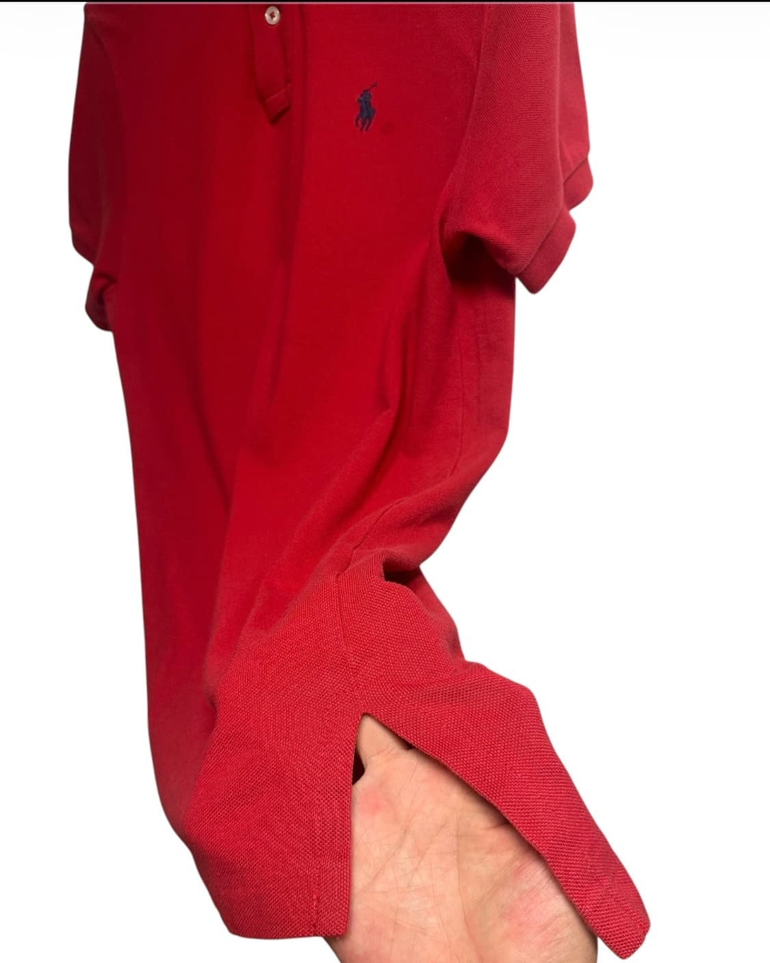 폴로 랄프로렌 커스텀핏 반팔 카라티셔츠 레드 M size 상품이미지5
