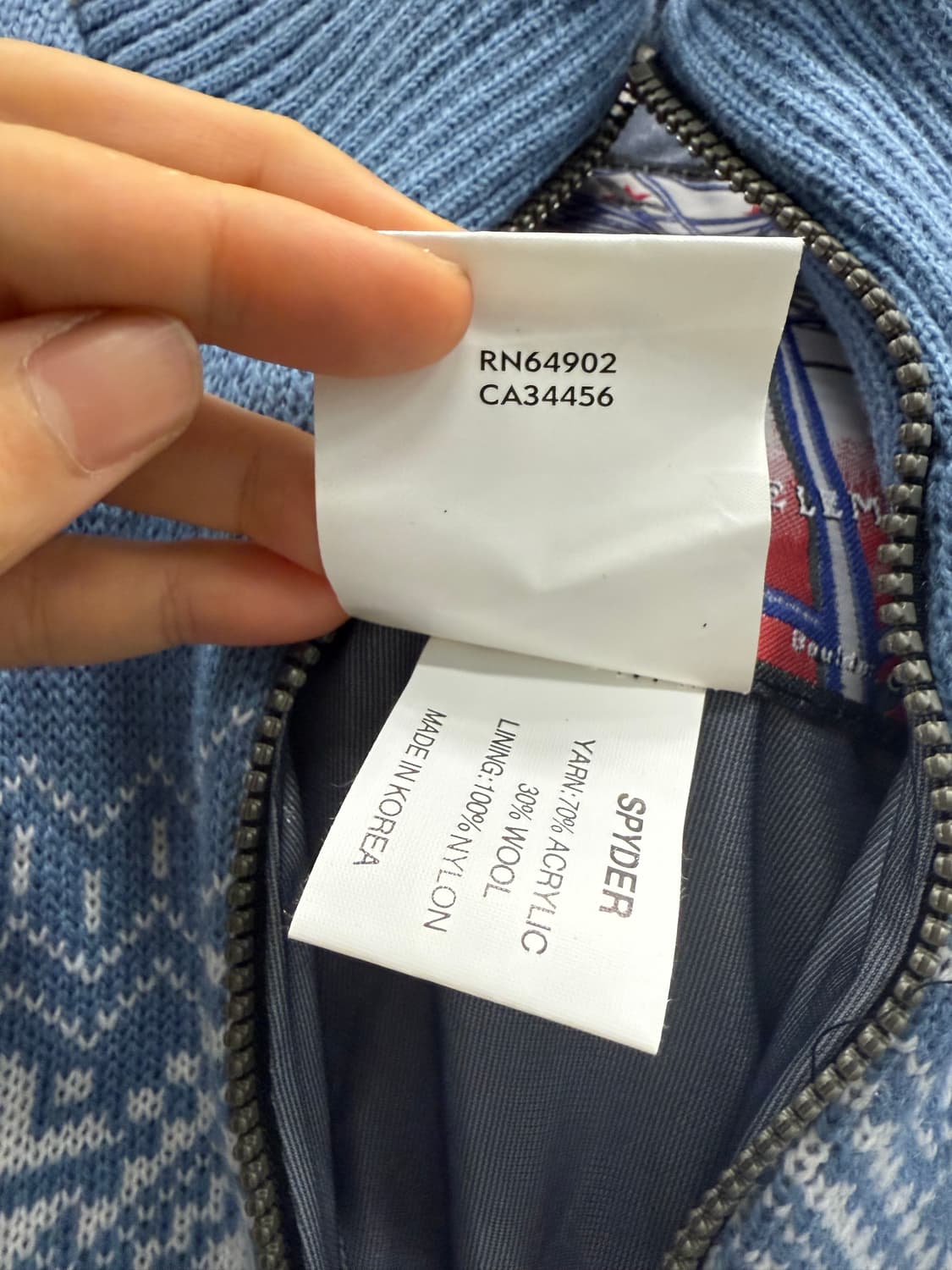 스파이더 노르딕 패턴 하프집업 L 100 상품이미지4