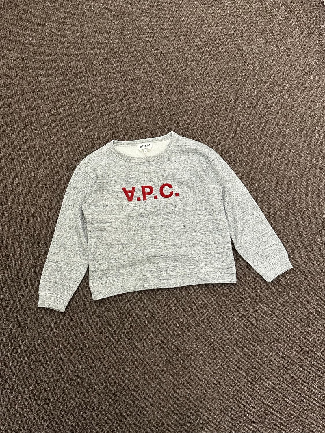 S)아페쎄 빈티지 그레이 크롭 스웻셔츠 상품이미지2