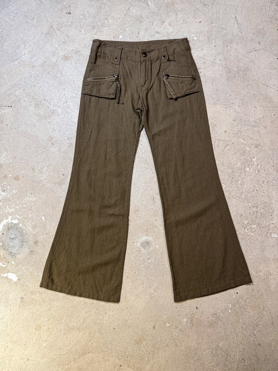 Brown Zip Cargo flare pants 상품이미지1