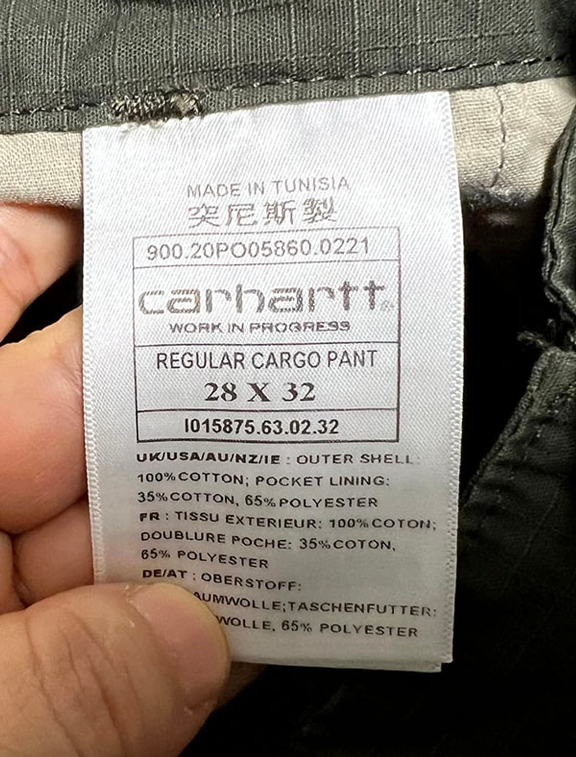 칼하트 WIP 레귤러 카고팬츠 남자 여름 캐주얼 립스탑 S 28X32 상품이미지4