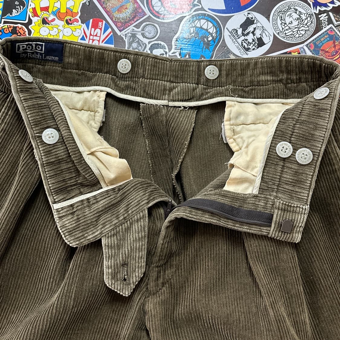 8~90s 일본제 폴로 랄프로렌 투 플릿츠 코듀로이 팬츠 32 상품이미지7
