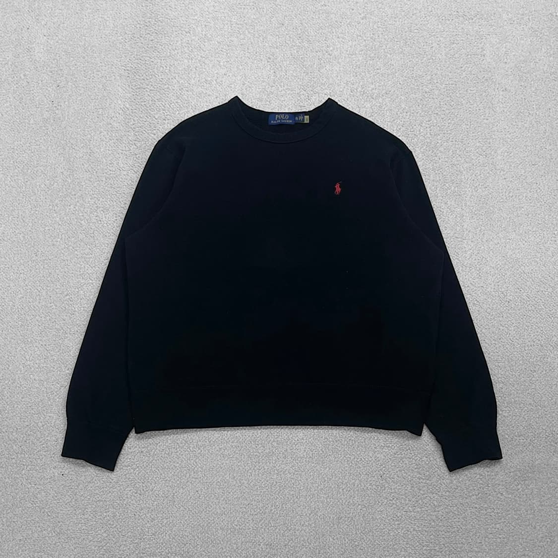 폴로 랄프로렌 포니 로고 크루넥 맨투맨 블랙 상품이미지1