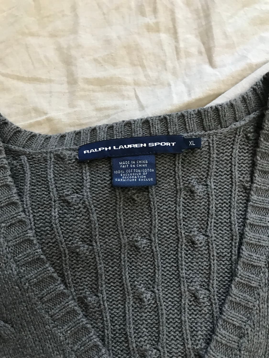 폴로 랄프로렌 포니로고 케이블 브이넥 니트 그레이 상품이미지7
