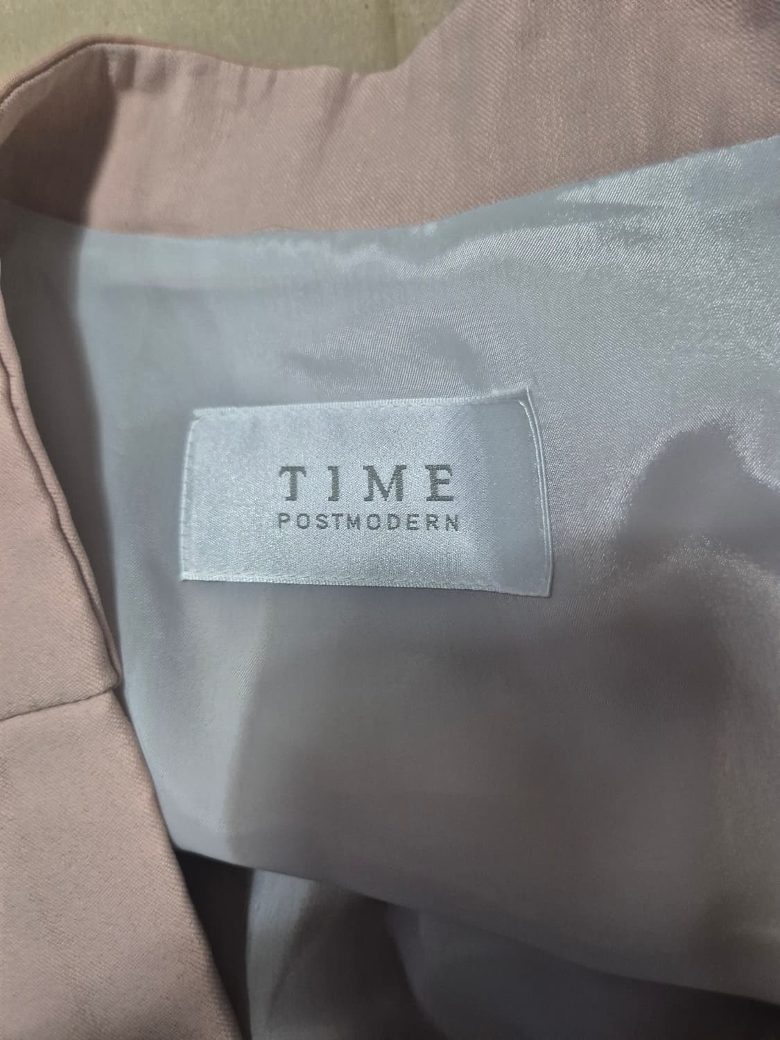 한섬 핑크 린넨 크로스 롱 자켓 상품이미지3