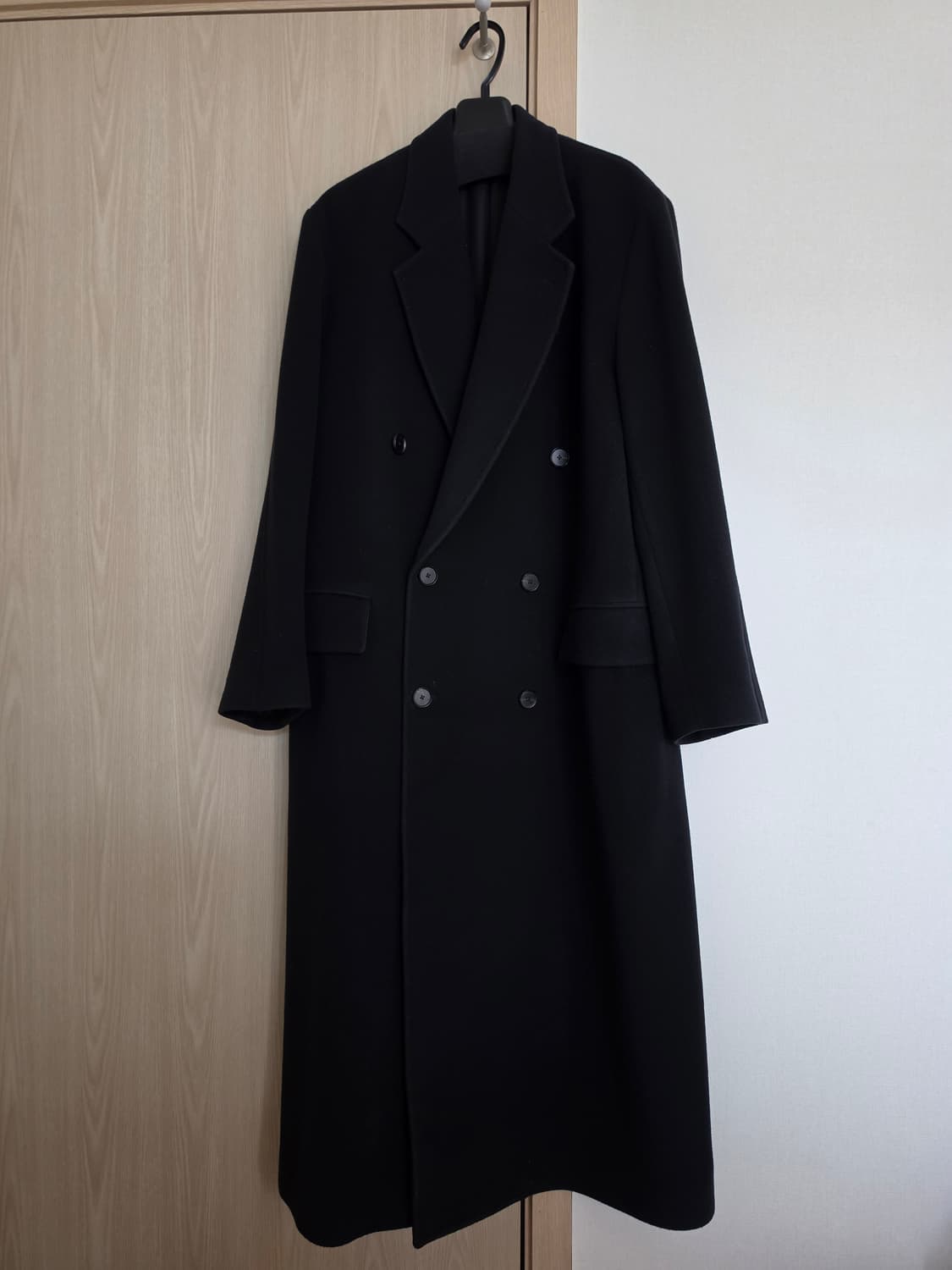 오라리 24aw 슈퍼파인 울 모저 체스터필드 코트 블랙 4 상품이미지3