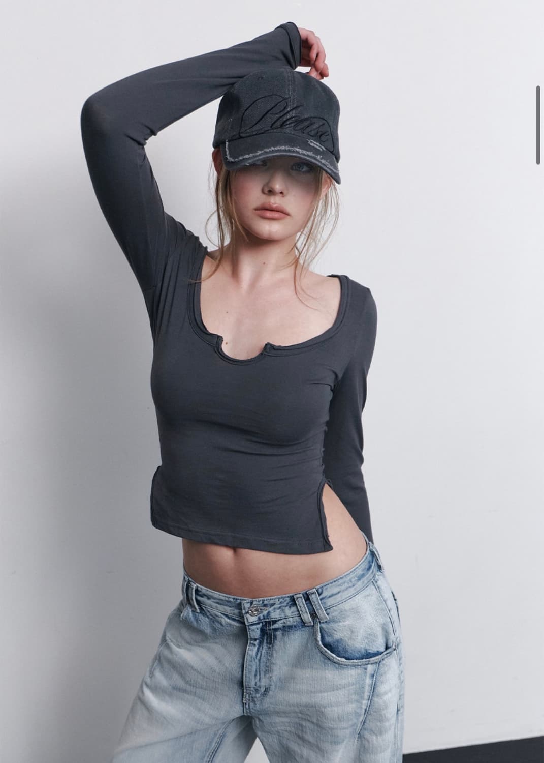플노팔 Bella washed damage cap (Charcoal) 상품이미지2
