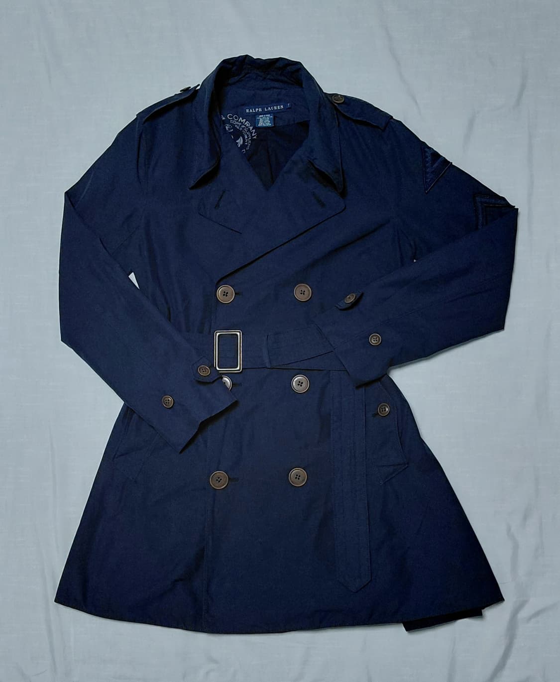 [정품] Ralph Lauren 네이비 밀리터리 패치 트렌치코트 (7) 상품이미지1