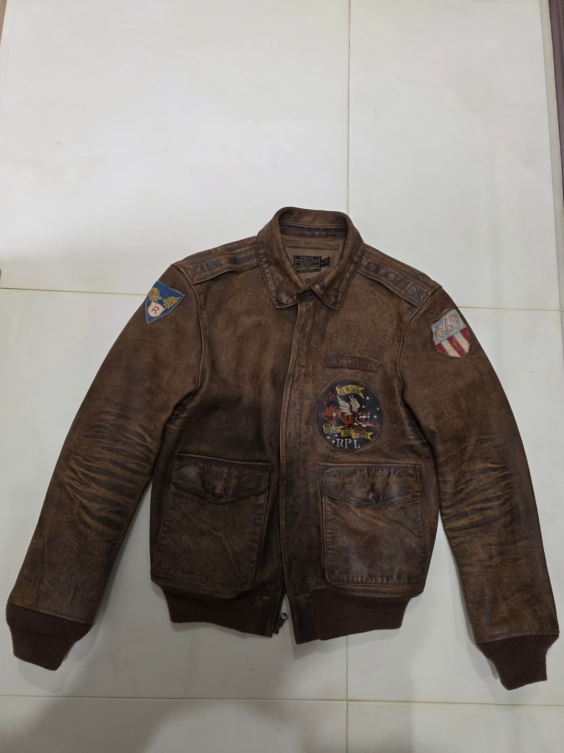 폴로 랄프로렌 A-2 플라잉 타이거 구형 레더 자켓 (M사이즈) 상품이미지1