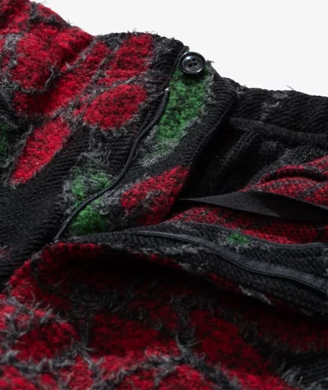 [새상품] 엔지니어드가먼츠 플로랄 (플라워) 자카드 니트 팬츠 블랙 레드 상품이미지3