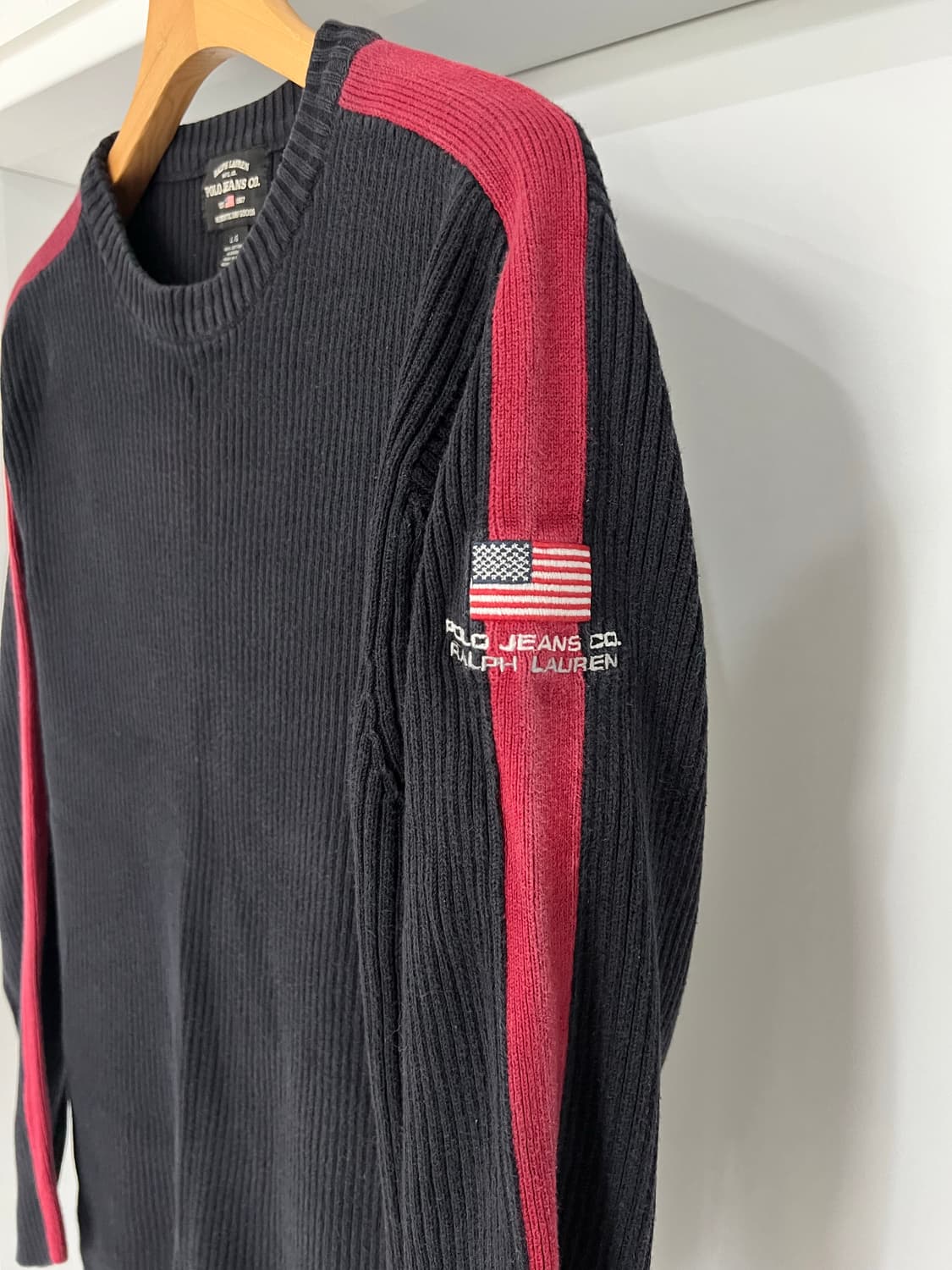 폴로진스 빈티지 사이드라인 성조기 니트 상품이미지4
