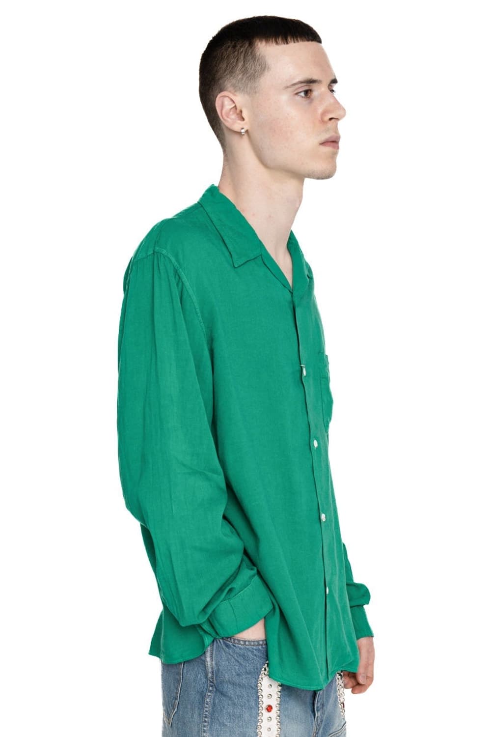 캐피탈 오픈카라 그린 셔츠 (M) 상품이미지3